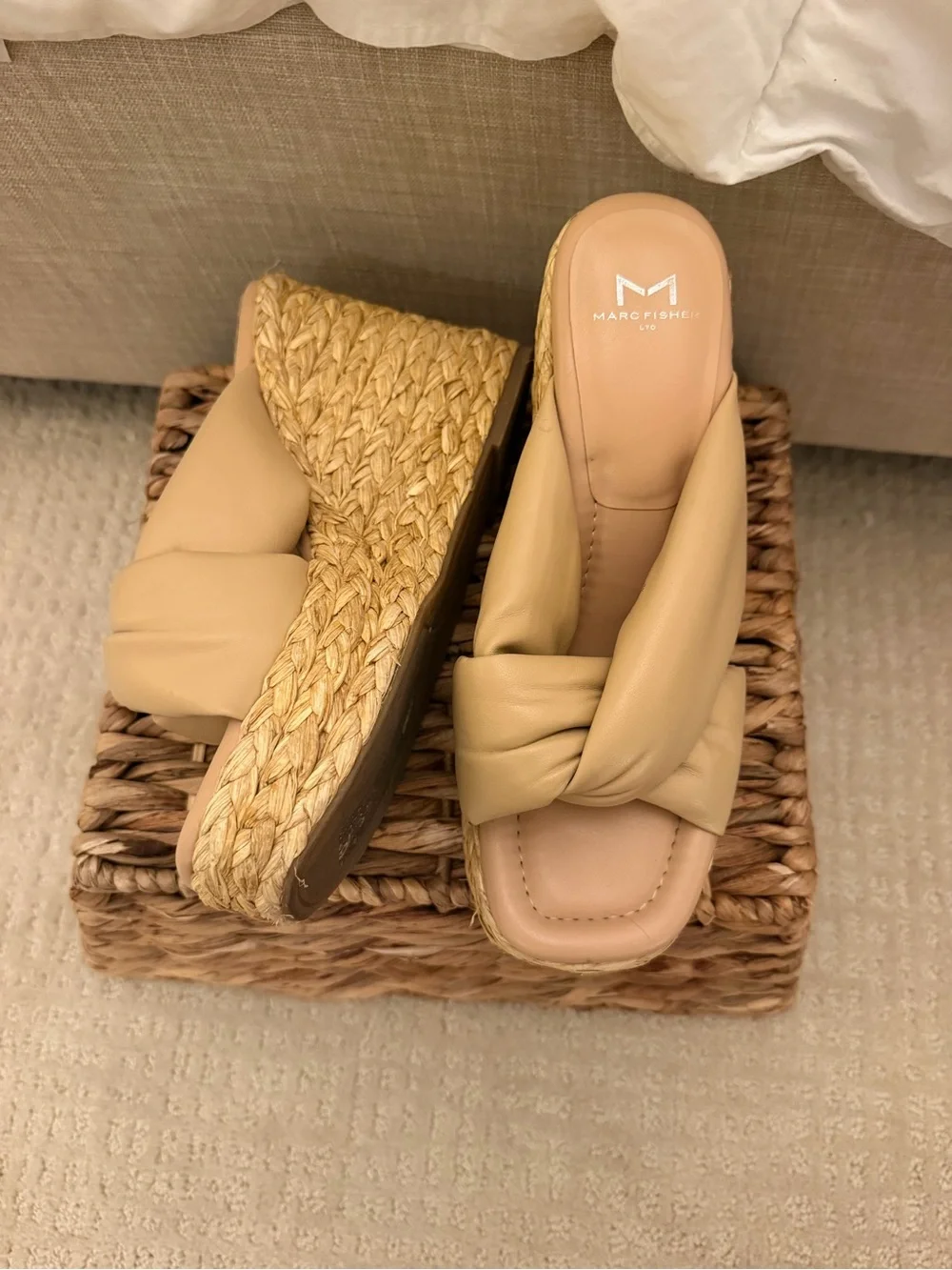 Marc Fisher Slide Espadrilles in Beige